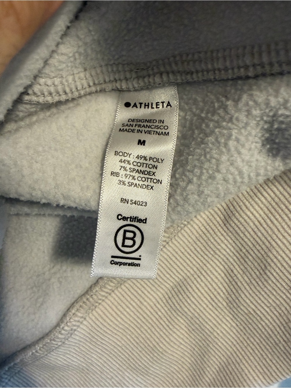 Athleta Triumph Camo Full Zip Hoodie Jacket Gray Sweatshirt Size M Thumbholes - Picture 4 of 8